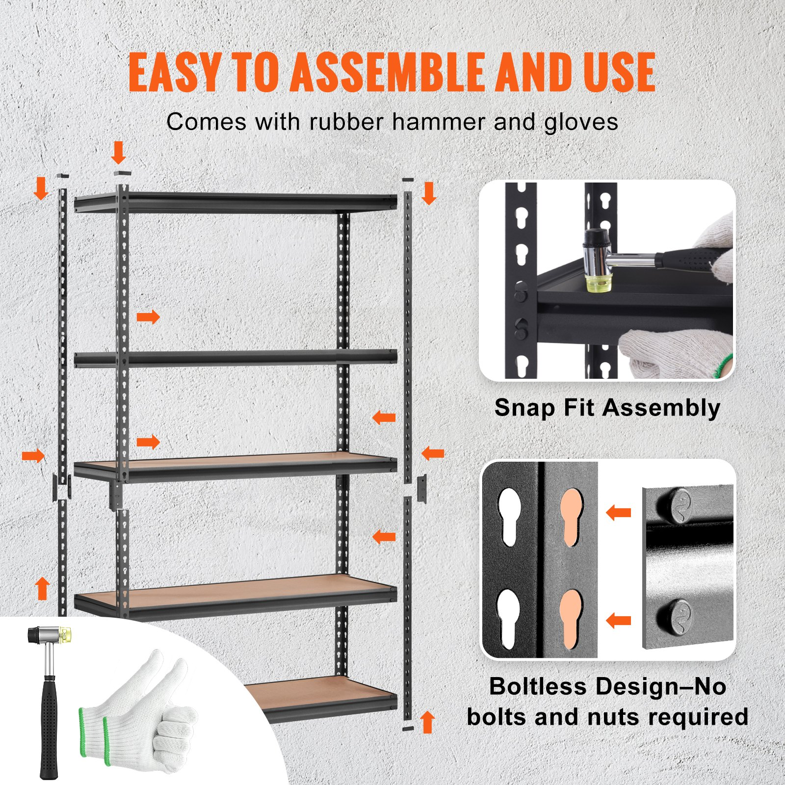 VEVOR Storage Shelving Unit, 5-Tier Adjustable, 2000 lbs Capacity, Heavy Duty Ga