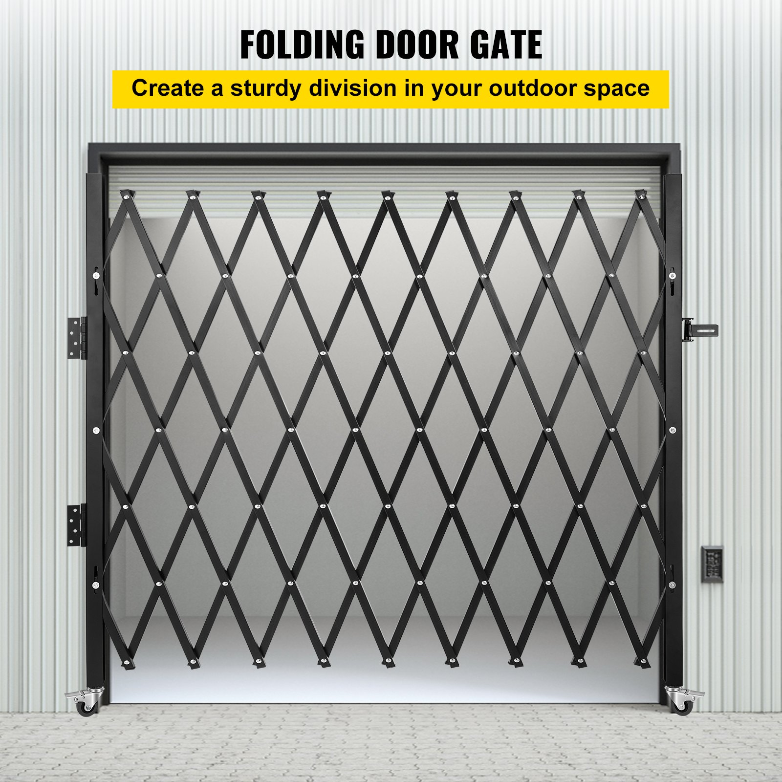 Single Folding Security Gate 7.1 H x 7.9 W Steel Accordion Expandable w Padlock eBay