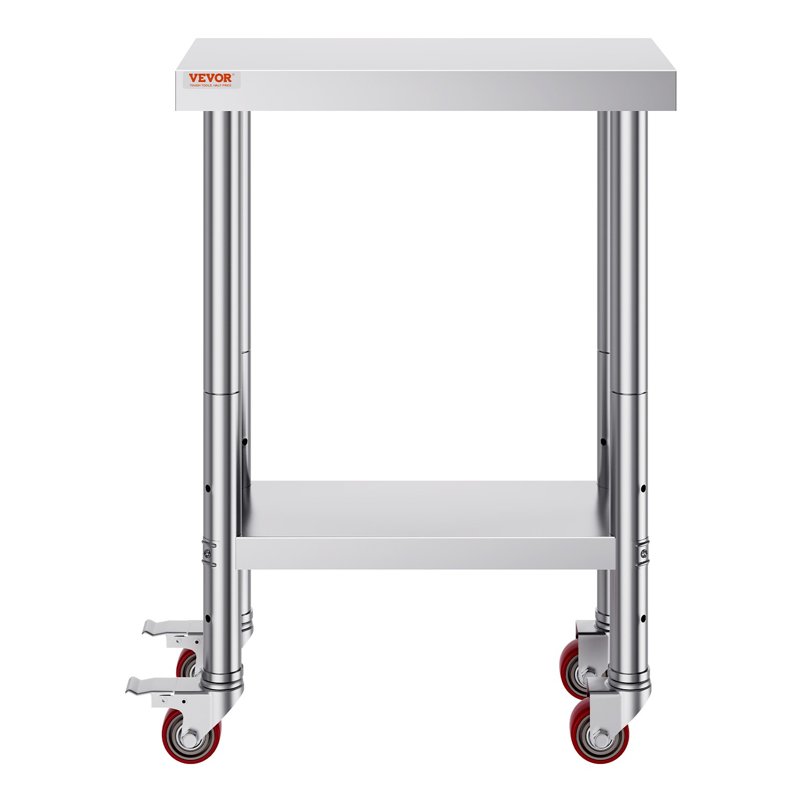 12x24 Stainless Steel Work Table w/ Wheels 700lb Capacity Adjustable Height