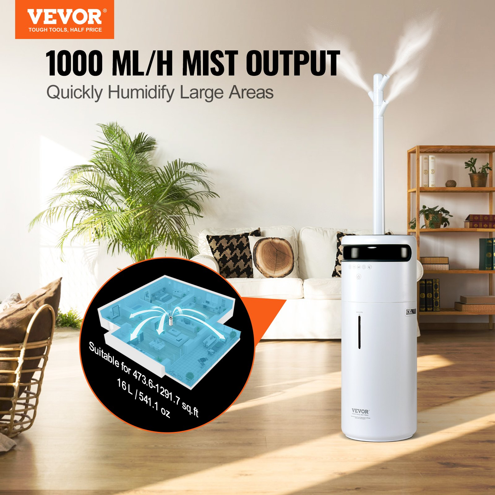 High-Capacity Humidifier for Large Rooms & Whole House, and Commercial Spaces