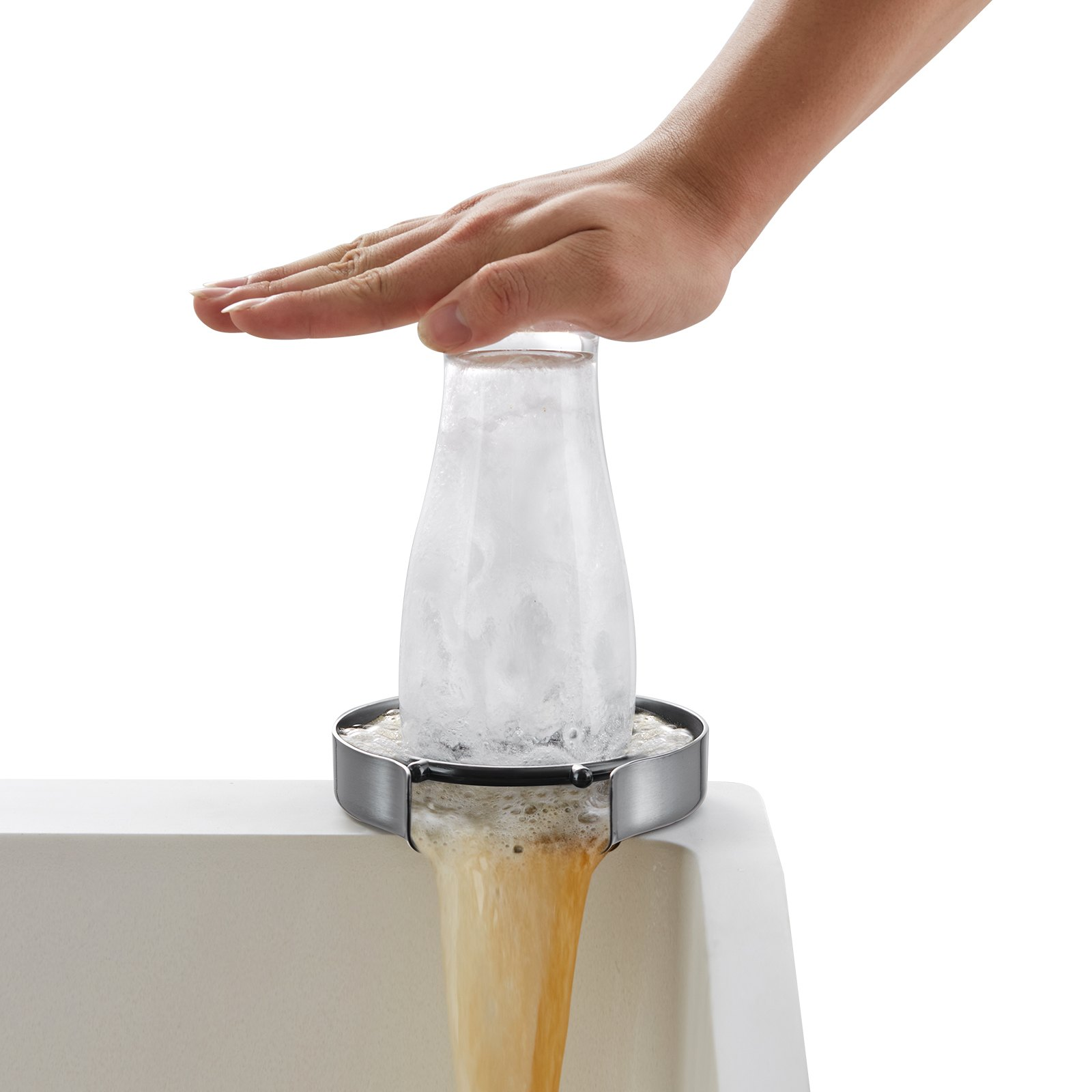 Glass Rinser, Wine Glass (Silver Grey Base)