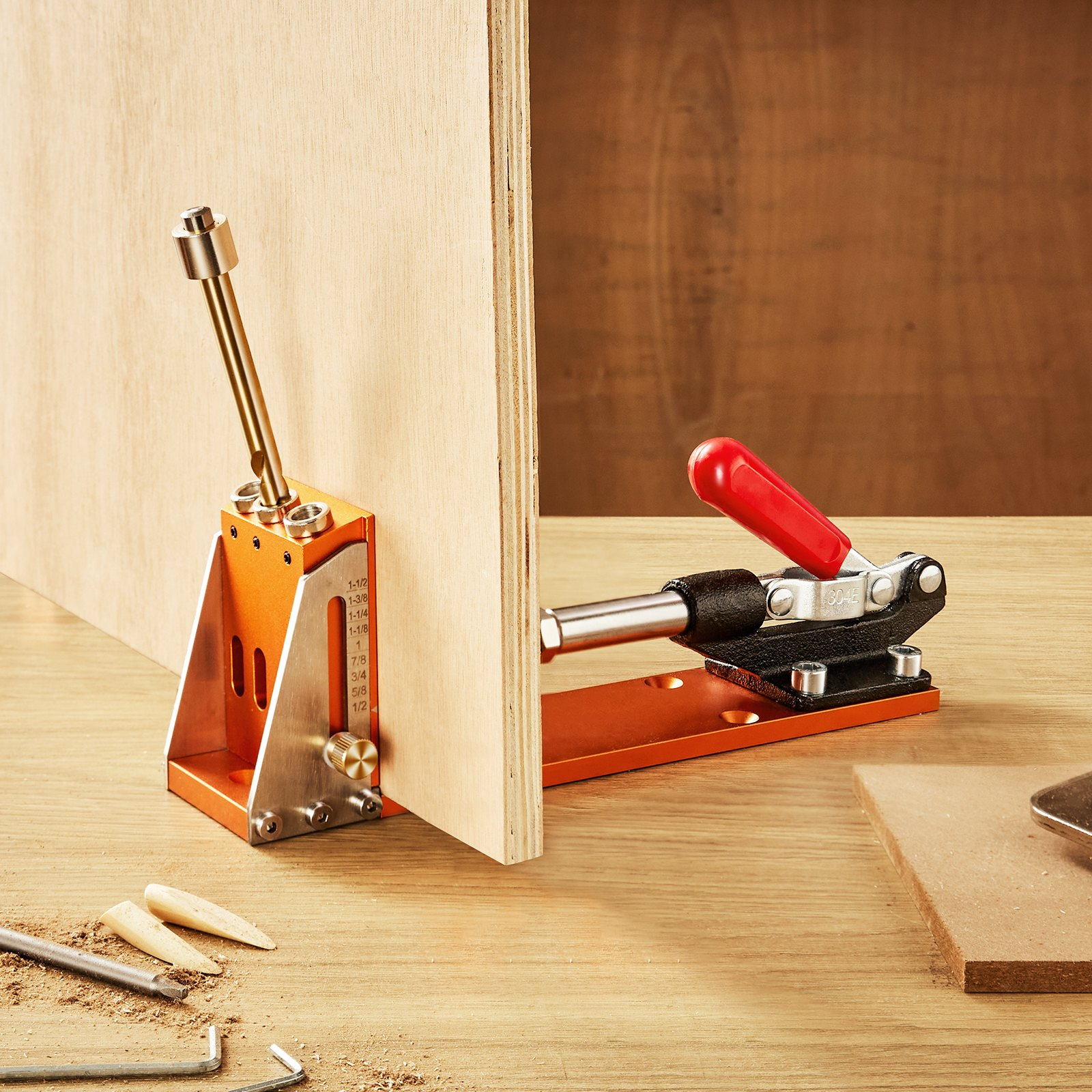 30 Pcs Pocket Hole Jig Kit, Dual Scale Marks for DIY Carpentry Projects