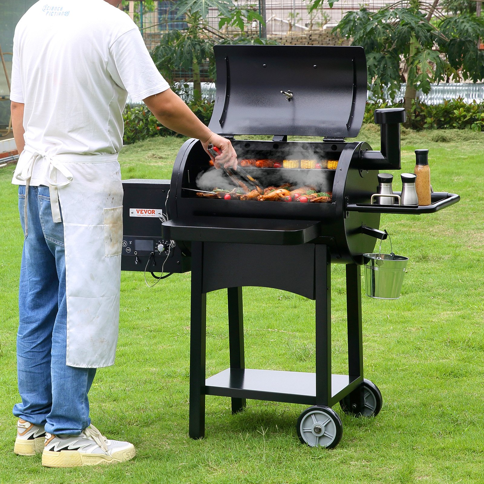 VEVOR 53" Heavy Duty Charcoal Grill BBQ Portable Grill with Cart Outdoor Cooking - Picture 7 of 10