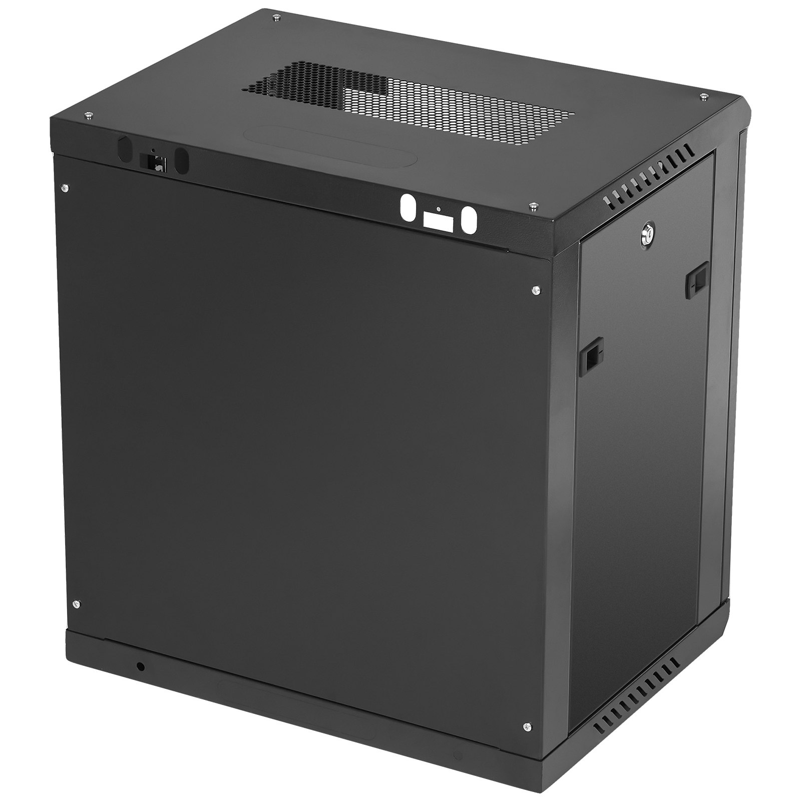 12U Wall Mount Server Cabinet 15.5" Deep, 200lbs Capacity, Locking Door & Panels