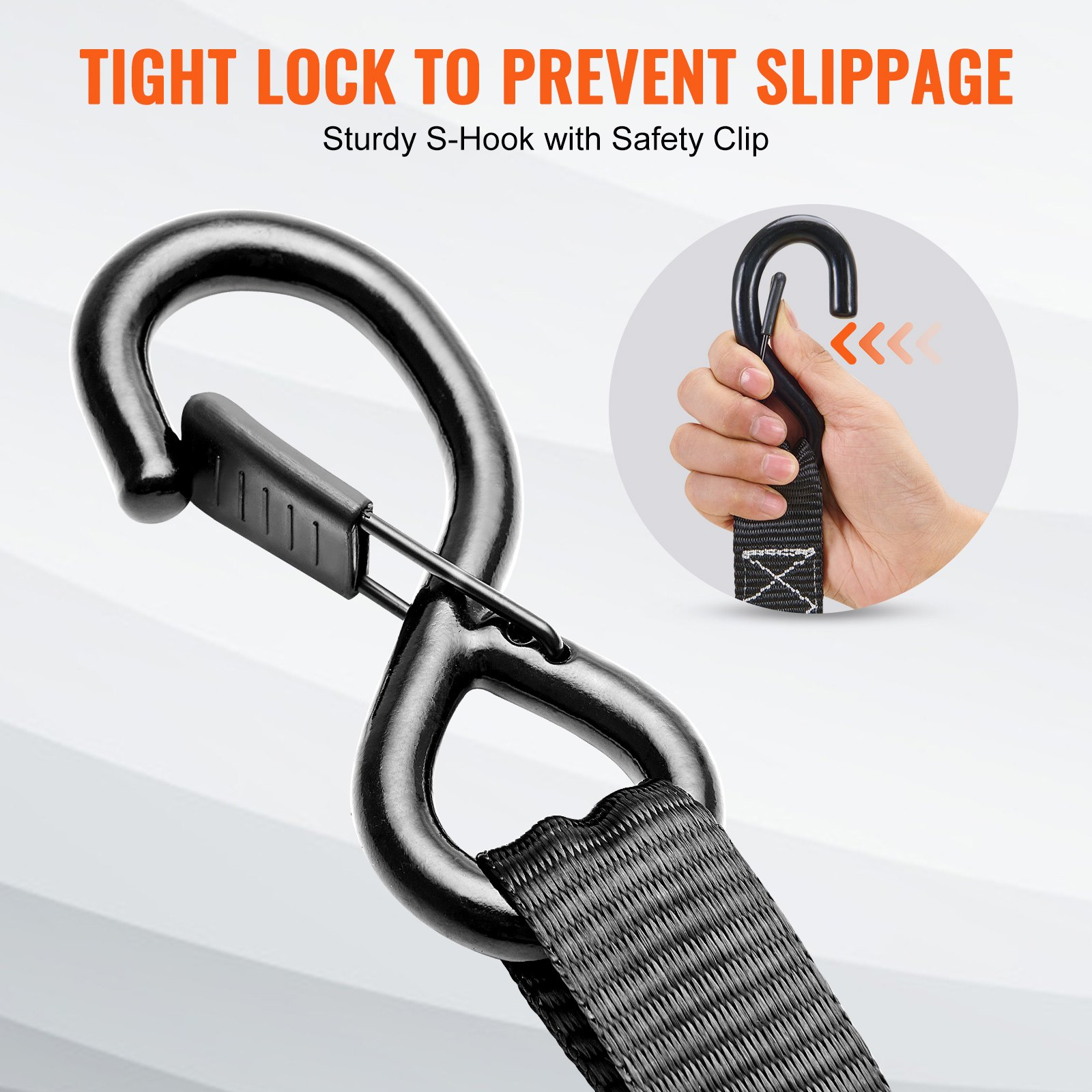 Ratchet Tie Down Straps (4PK), 5208 lb Max Break Strength, Motorcycle - Picture 4 of 12