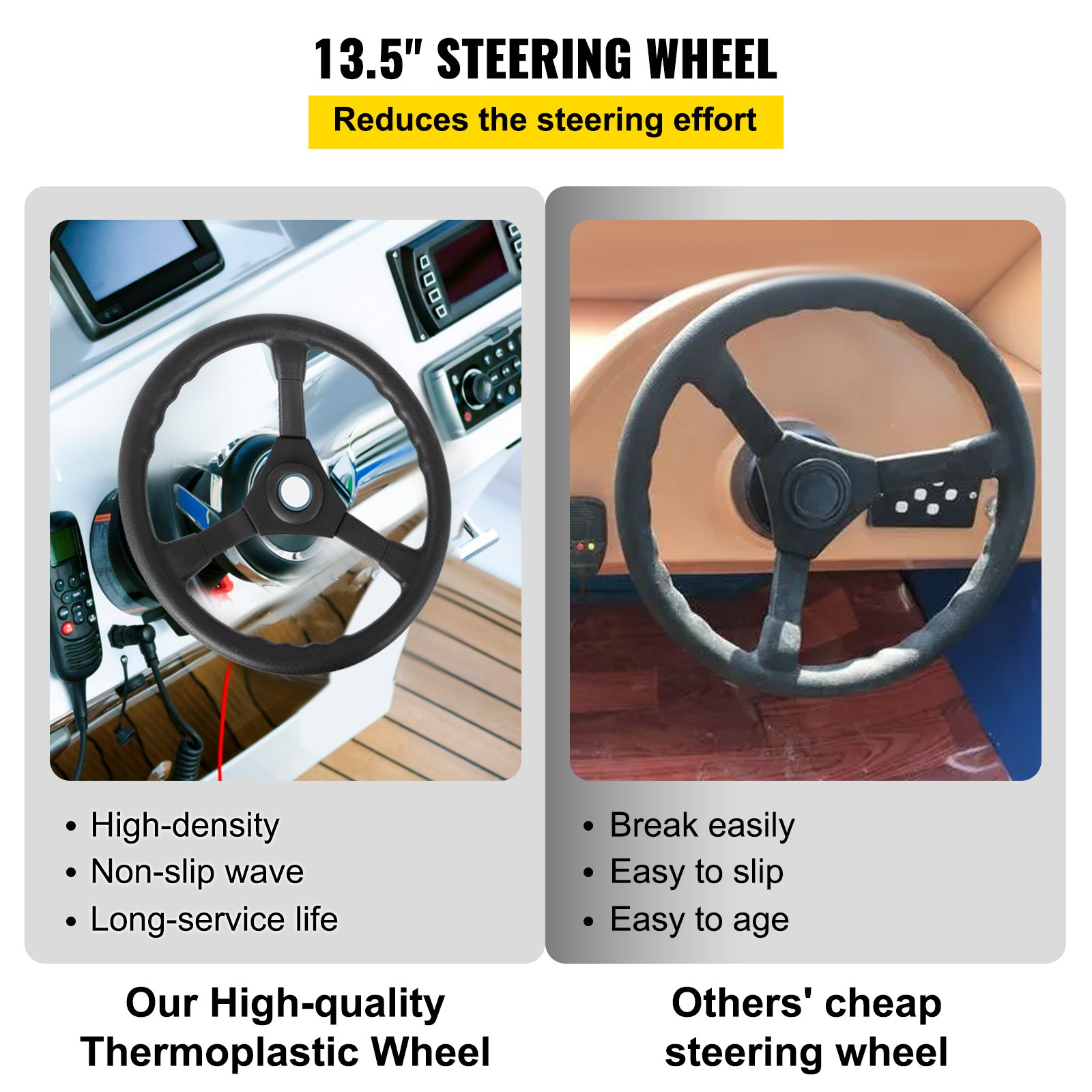 13' Outboard Rotary Steering System with 13" Wheel Durable Marine Steering Cable - Picture 4 of 10