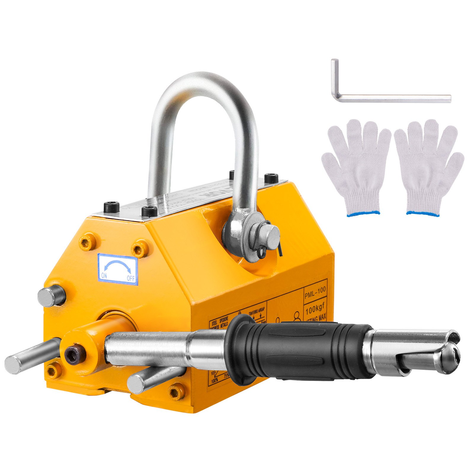 Elevador magnético VEVOR, 220 lbs/100 kg capacidad de tracción, factor de seguridad 2,5, tabla - Imagen 9 de 11