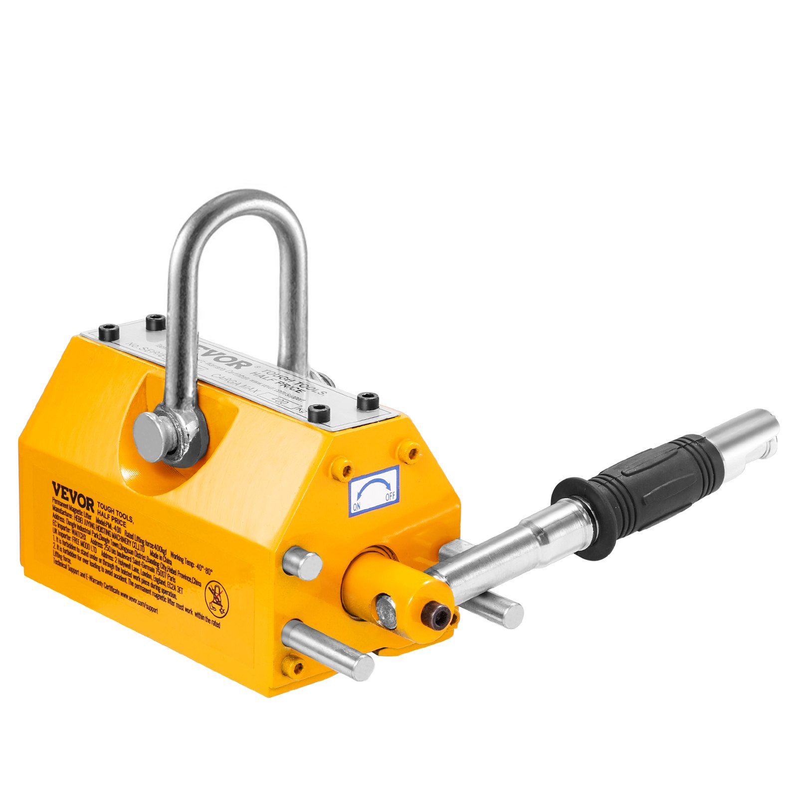 Elevador magnético VEVOR, 220 lbs/100 kg capacidad de tracción, factor de seguridad 2,5, tabla - Imagen 11 de 11