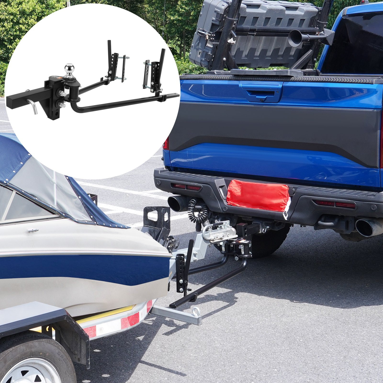 1500lb Weight Distribution Hitch Kit with Sway Control Trailer Hitch