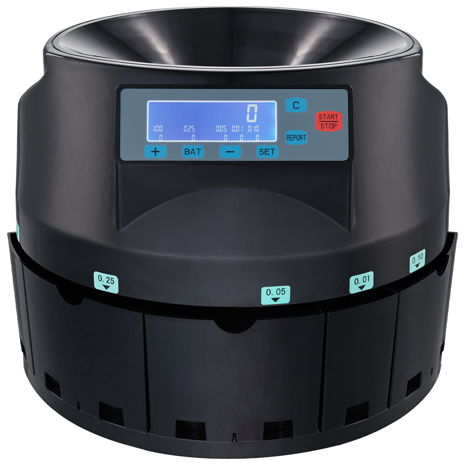 High-Speed USD Coin Sorter, Counter, Wrapper & Roller - 300 Coins/Min with LCD D