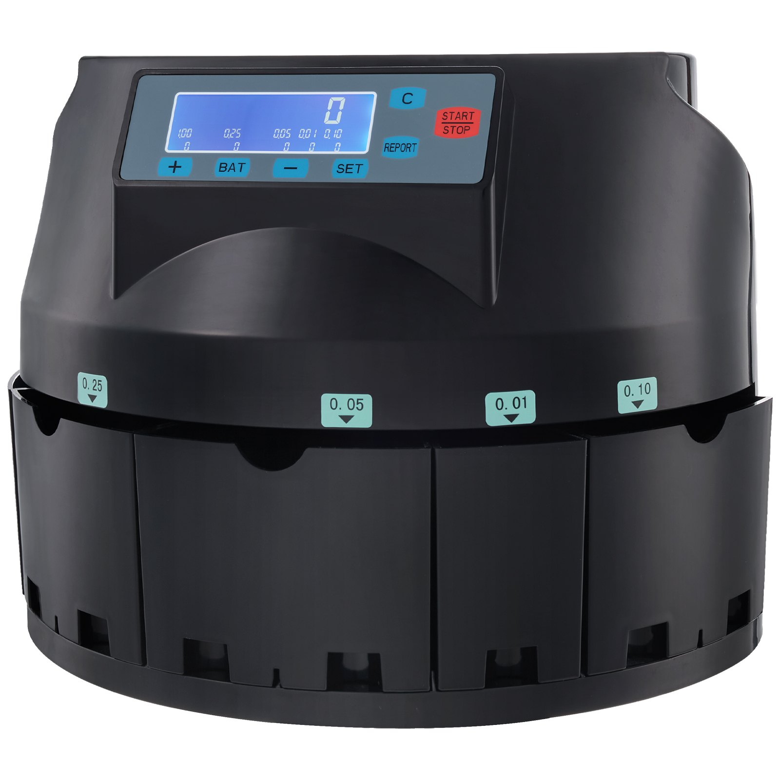 High-Speed USD Coin Sorter, Counter, Wrapper & Roller - 300 Coins/Min with LCD D