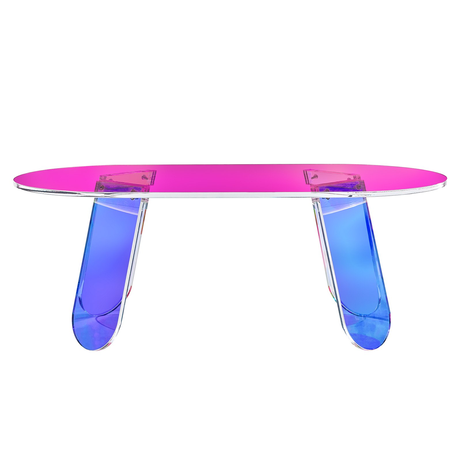 Acrylic Coffee Table, Iridescent Acrylic End Table, 13.8 inch high Colorful Acry