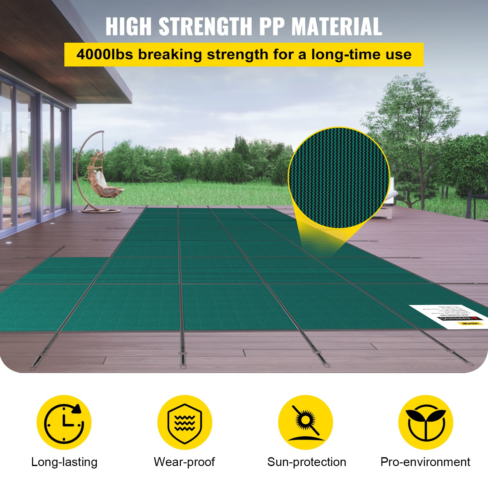 Inground Pool Safety Cover, Installation Hardware Included