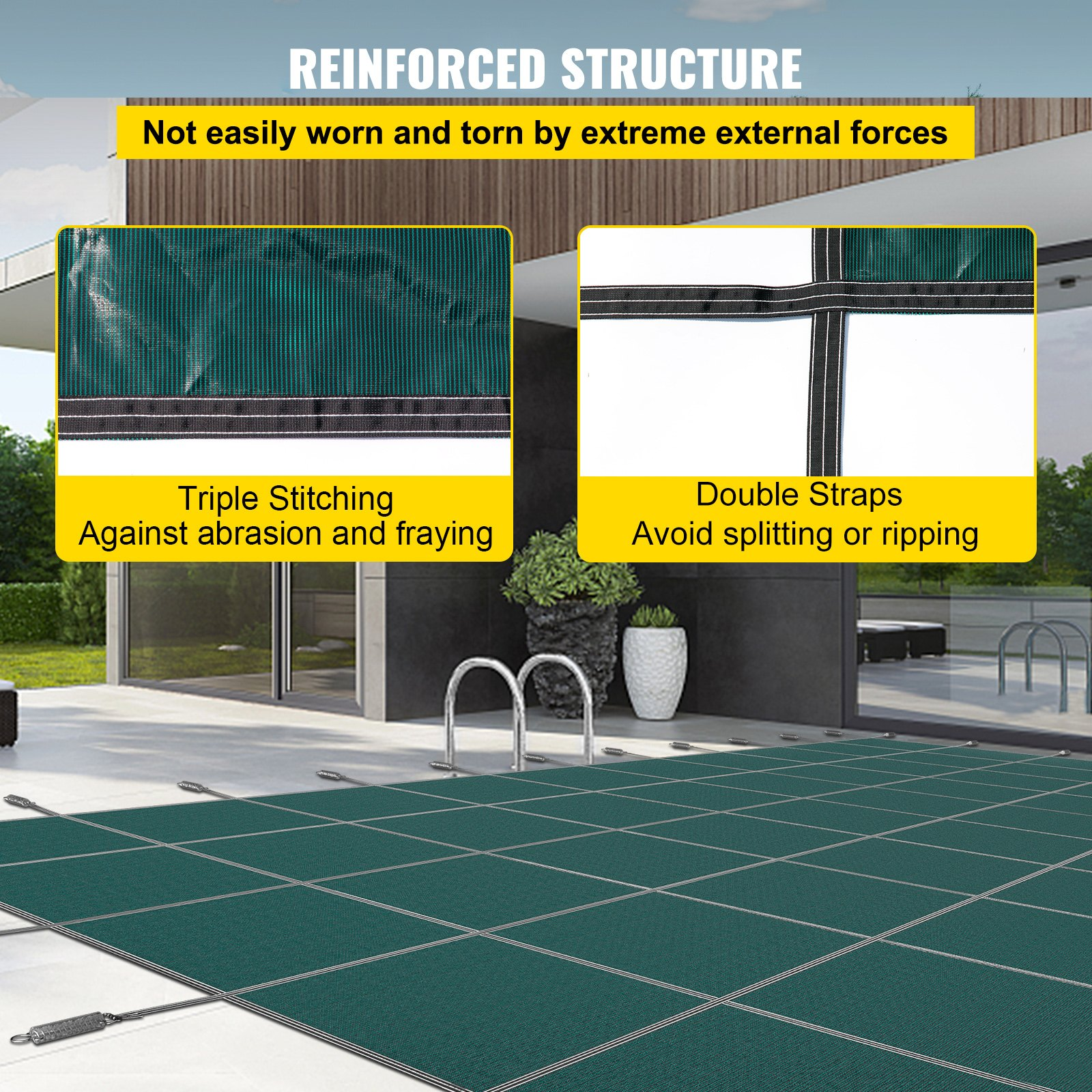 Inground Pool Safety Cover, Installation Hardware Included
