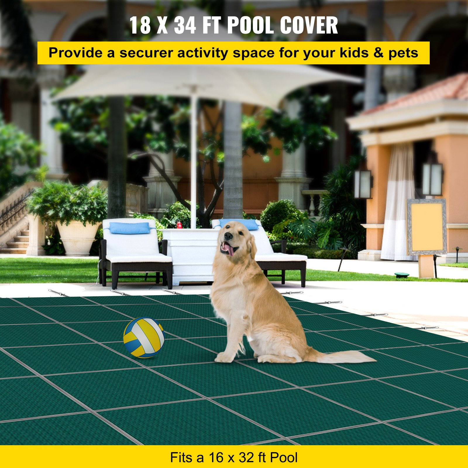 Inground Pool Safety Cover, Installation Hardware Included