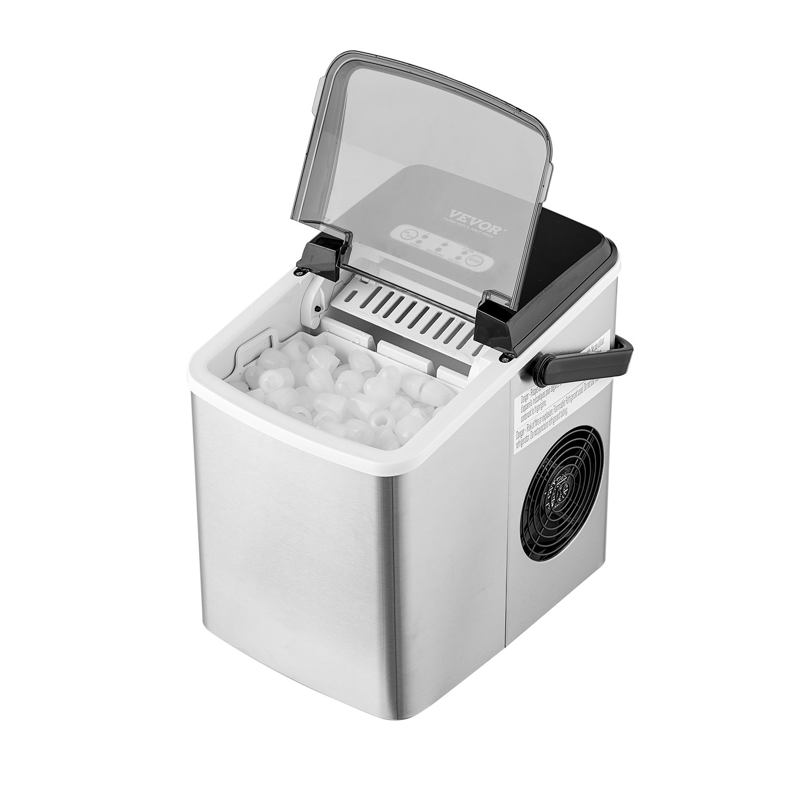 VEVOR Countertop Ice Maker - Quick 7-Min Ice Cubes, 26lbs Daily Production, Self