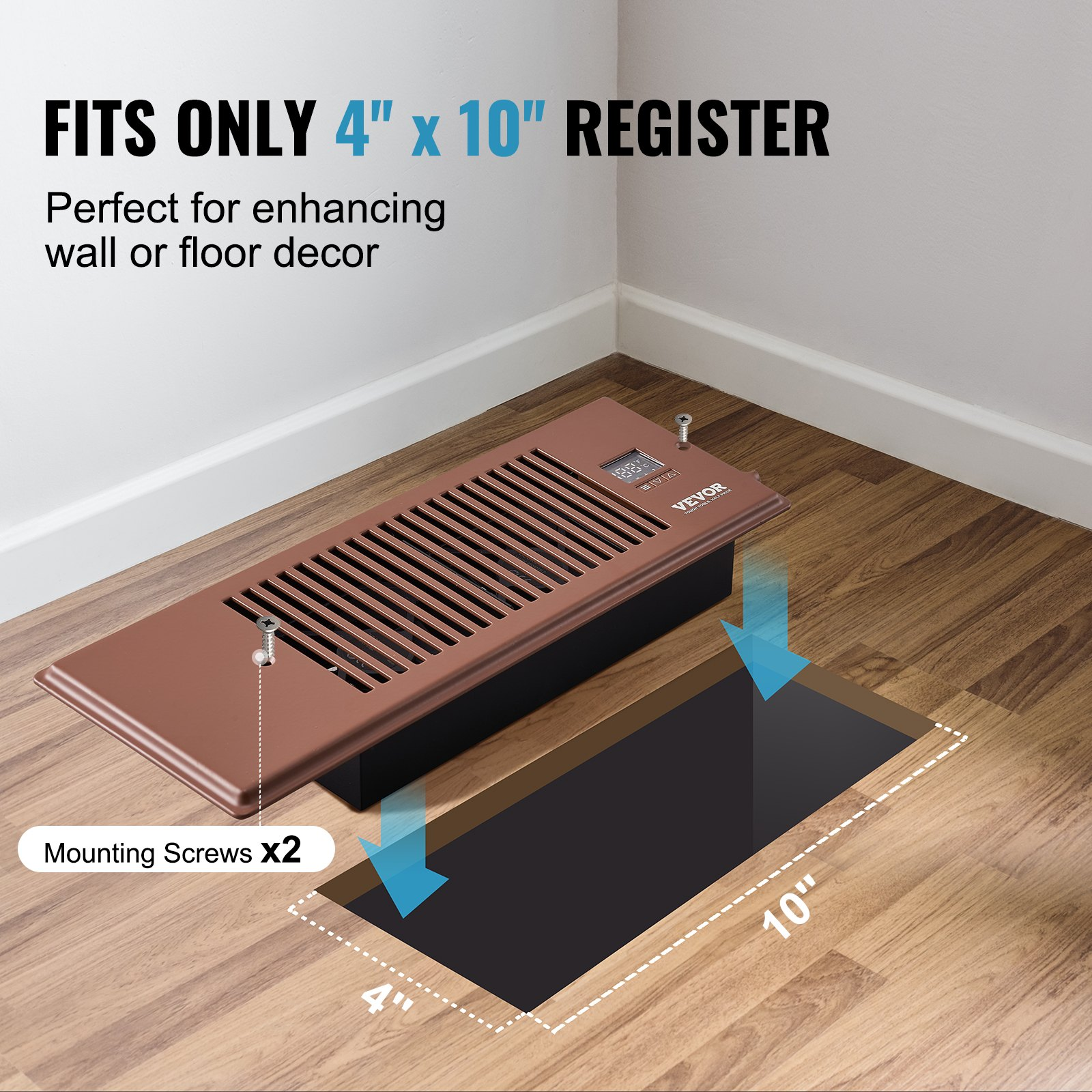 Quiet Register Booster Fan with Remote & Thermostat Control - Fits 4”x12” Regist