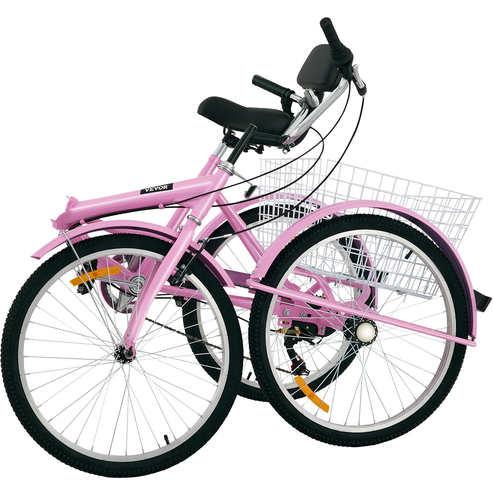 26" Adult Tricycle, 7-Speed 3-Wheel Folding Bike for Adults with Adjustable Seat - Picture 8 of 10