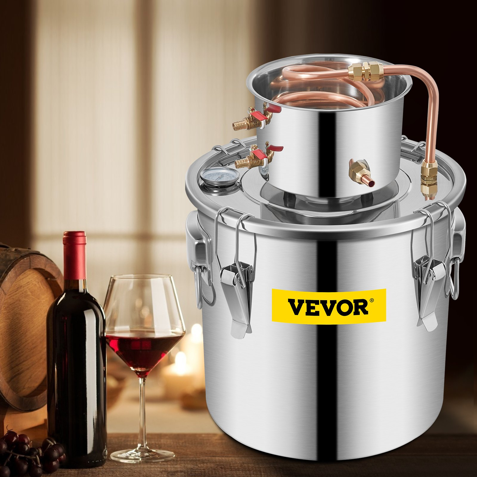 Vevor Stainless Steel 8 Gal Water Wine and Alcohol Distiller