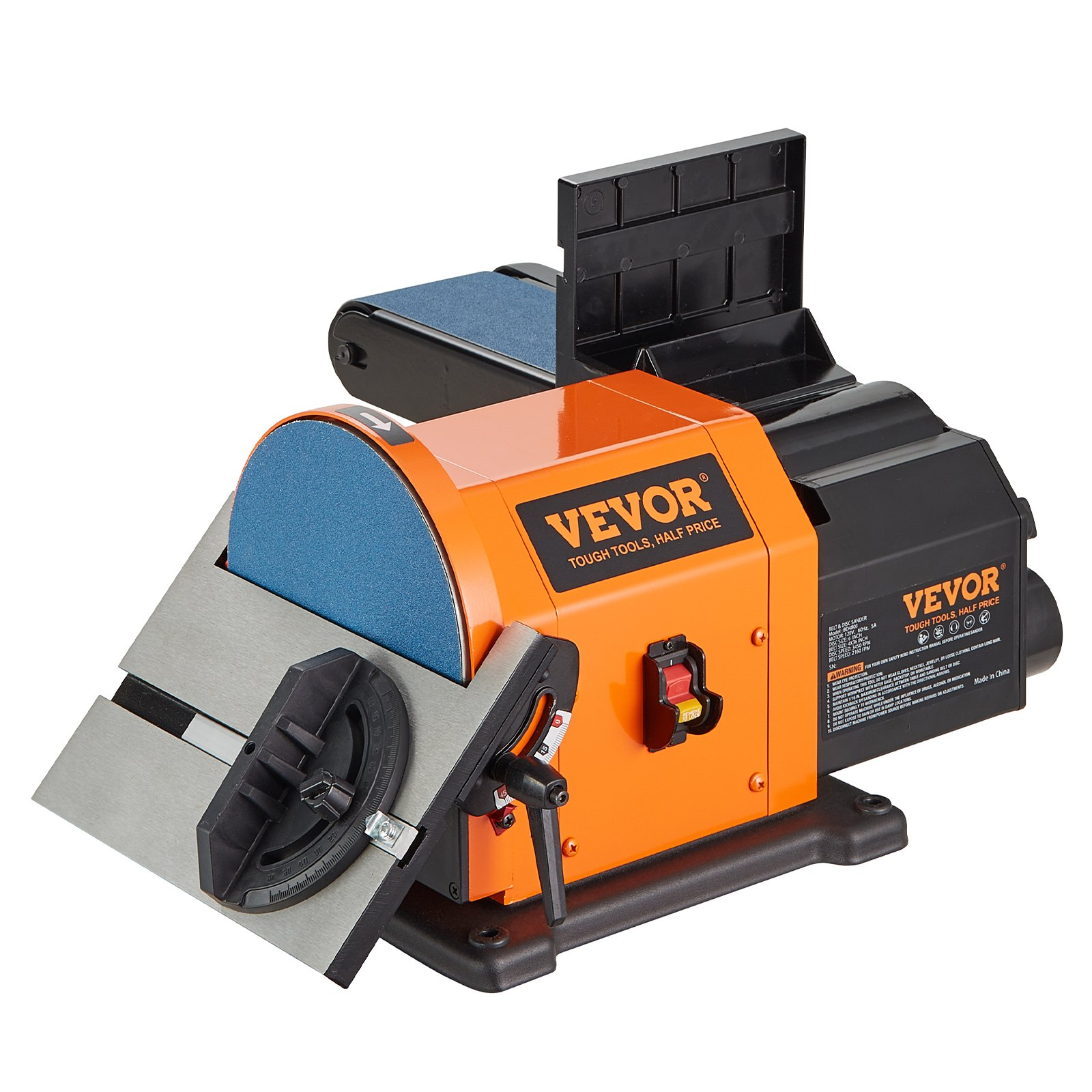 VEVOR Professional Belt Sander, 6" Disc Sander and 4 x 36 in. Belt Sander with 5