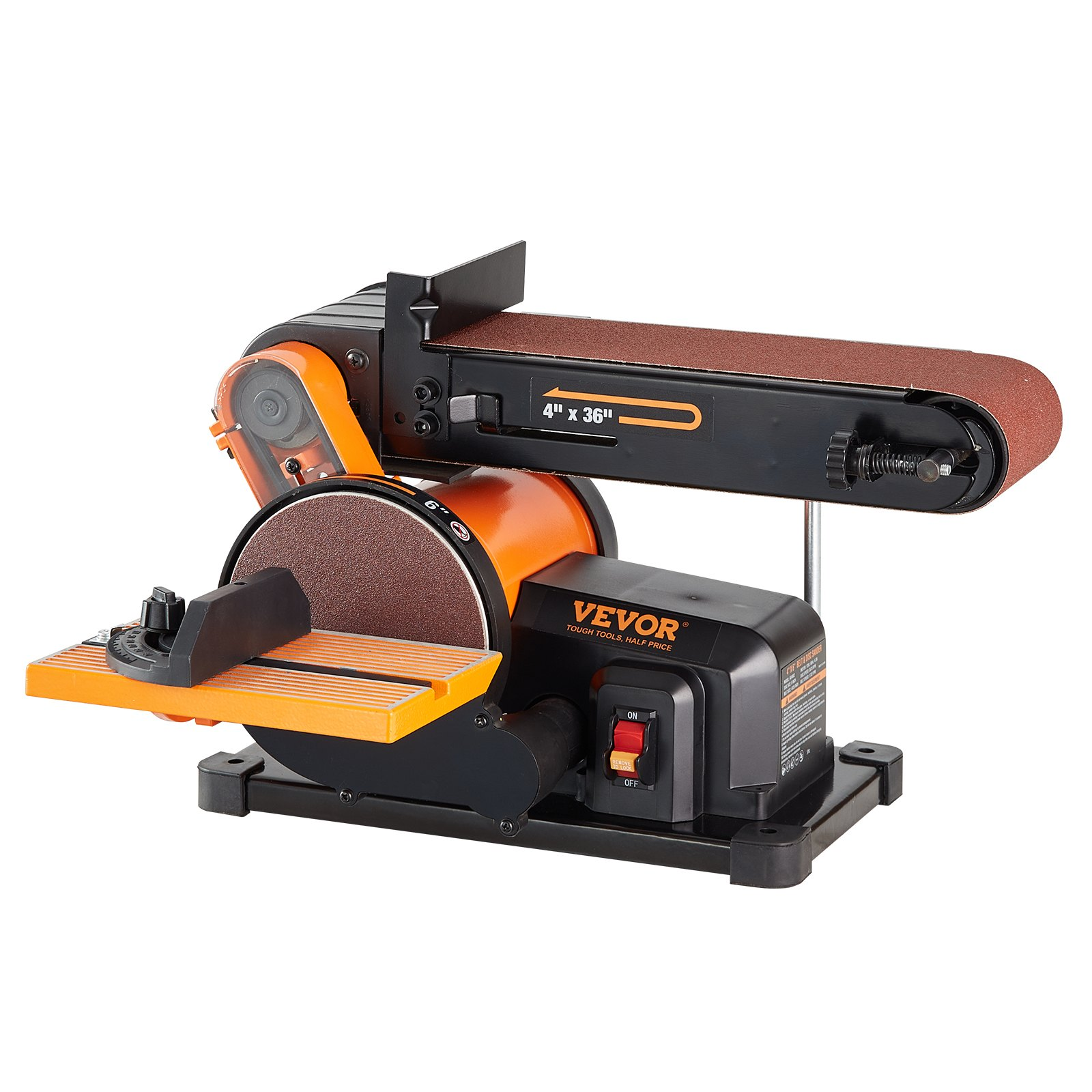 Belt Disc Sander Combo, 6" Disc Sander and 4"x36" Belt Sander with 4.3A Inductio