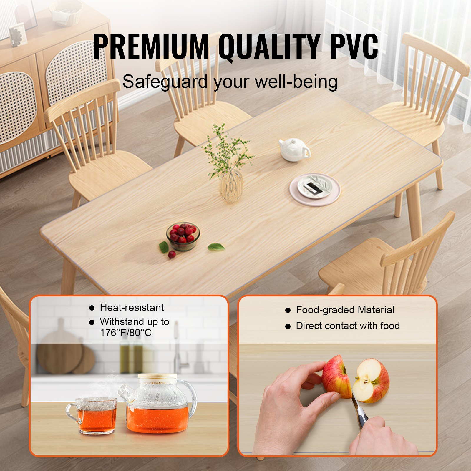 Clear Table Cover Protector, 18" x 36" Rectangle Table Cover, Dining Room Table
