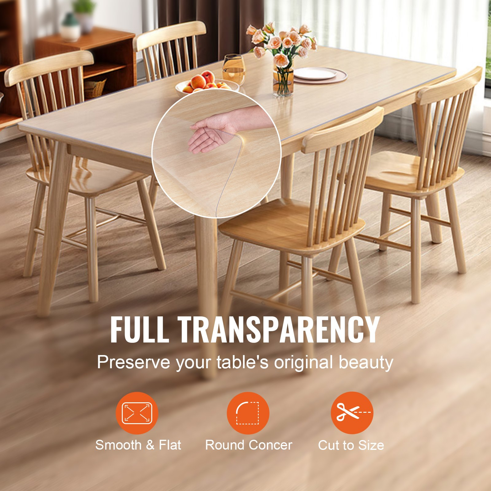 Clear Table Cover Protector, 18" x 36" Rectangle Table Cover, Dining Room Table