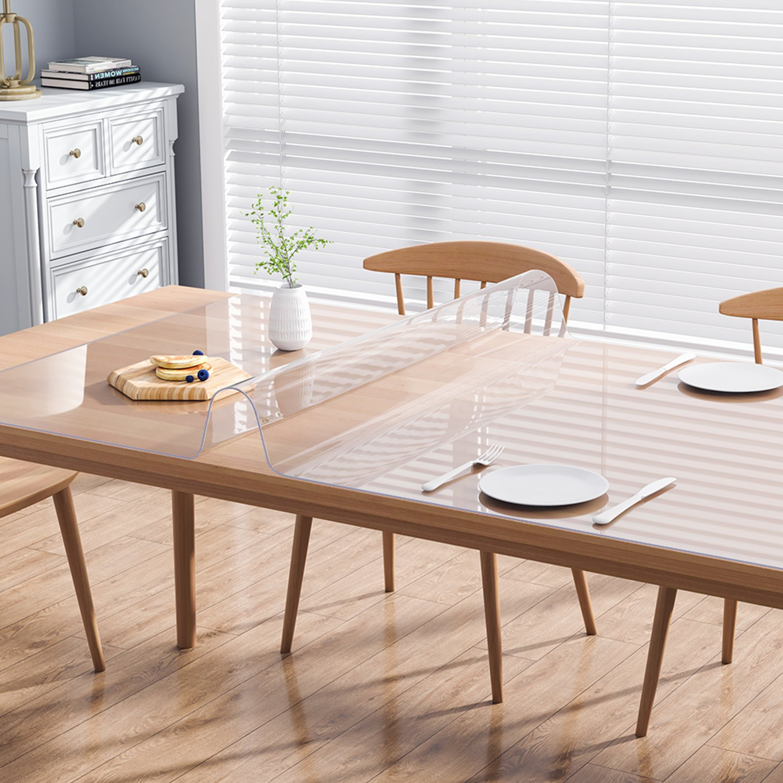 Clear Table Cover Protector, 18" x 36" Rectangle Table Cover, Dining Room Table