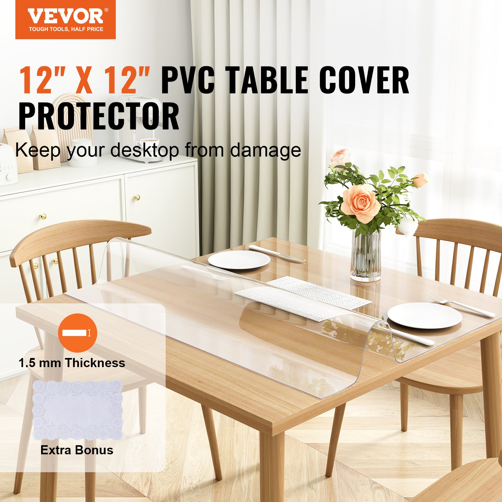 Clear Table Cover Protector, Dining Room Table
