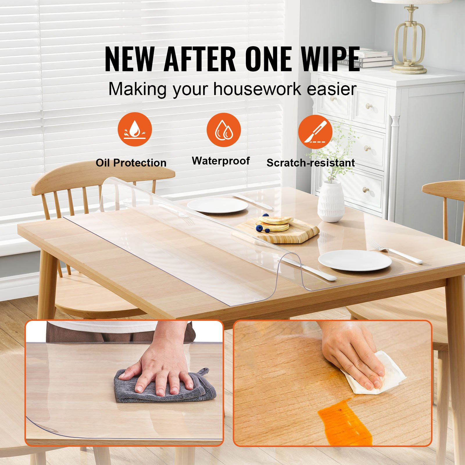 Clear Table Cover Protector, Dining Room Table