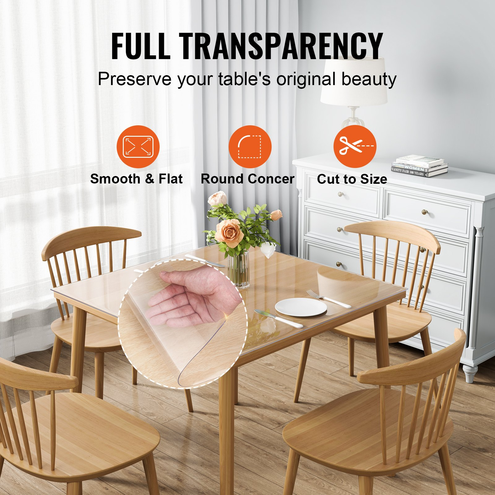 Clear Table Cover Protector, Dining Room Table