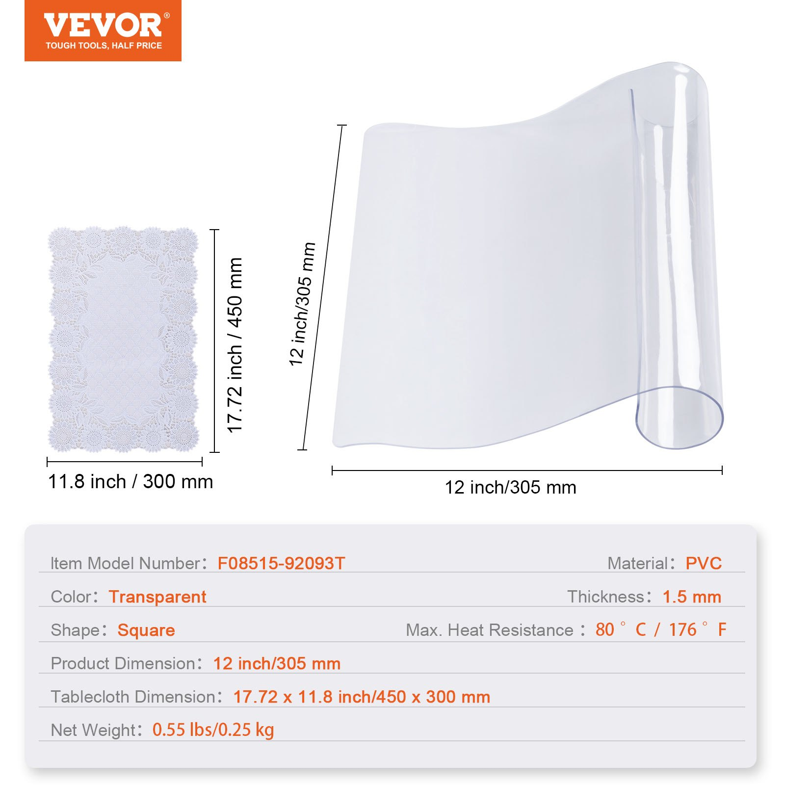 Clear Table Cover Protector, Dining Room Table