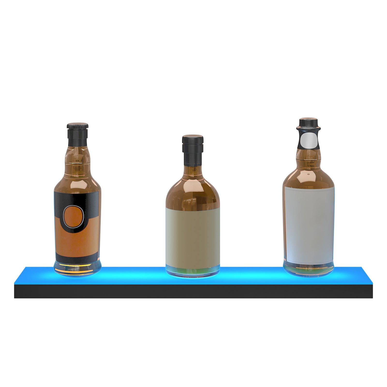 24" LED Lighted Liquor Bottle Display Bar Shelf with RF & App Control - 1-Step,