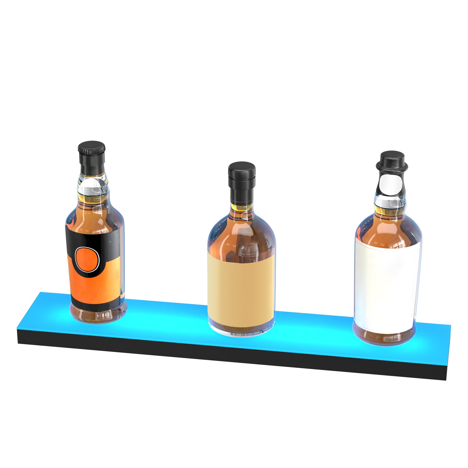 24" LED Lighted Liquor Bottle Display Bar Shelf with RF & App Control - 1-Step,