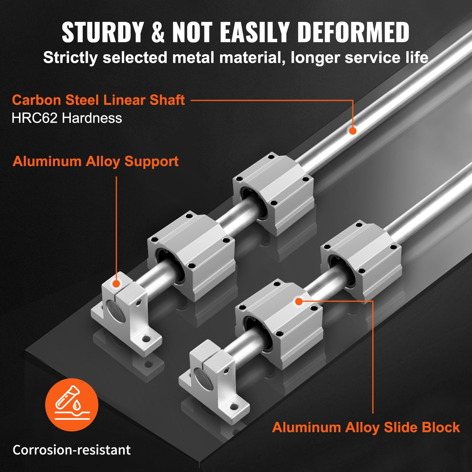 Linear Guide Rail Set, SFC20 1200 mm, 2 PCS 47.2 in/1200 mm SFC20 Guide Rails 4