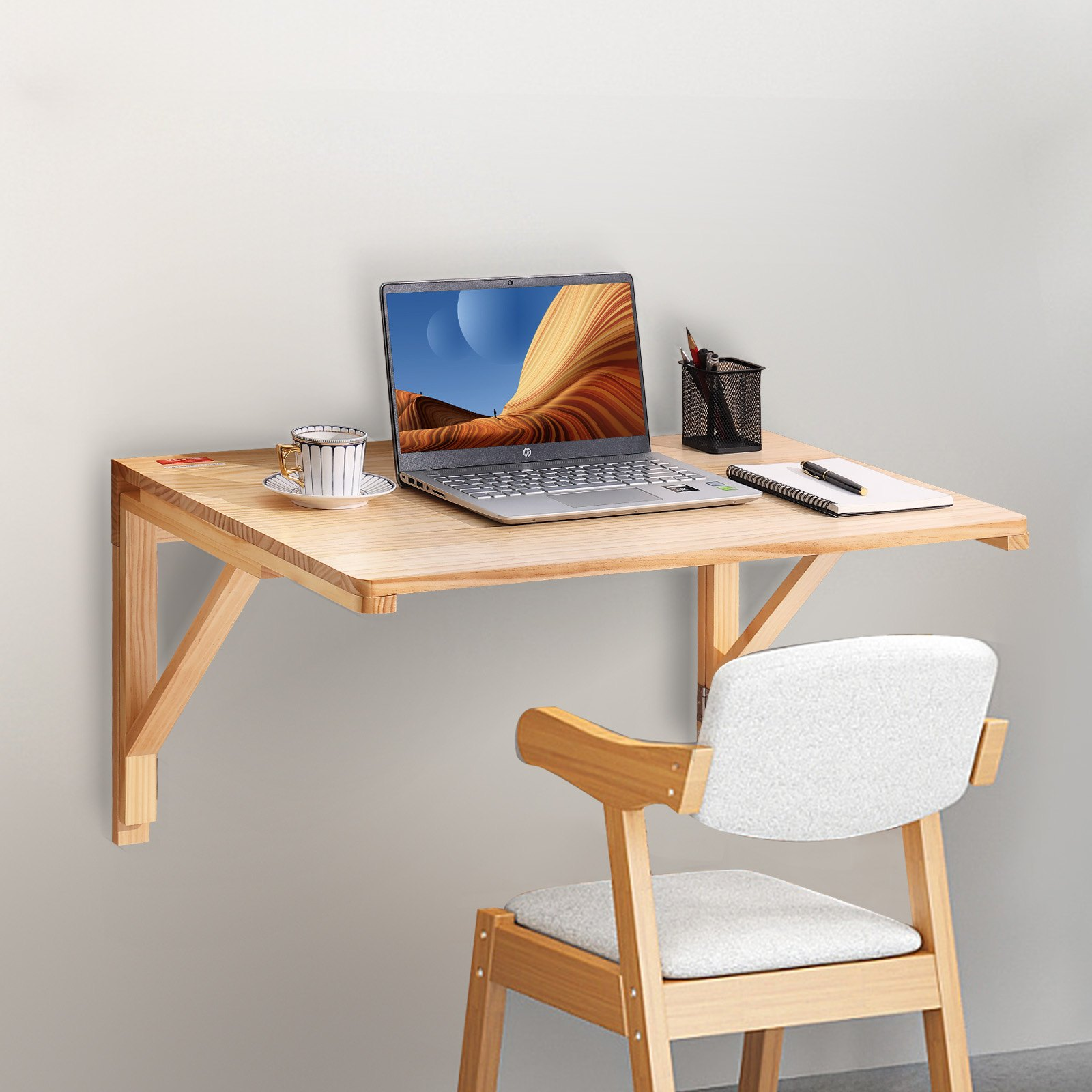Wall Mounted Folding Table, 31.5" x 23.58" x 17.24" Fold Down Desk - Picture 7 of 10