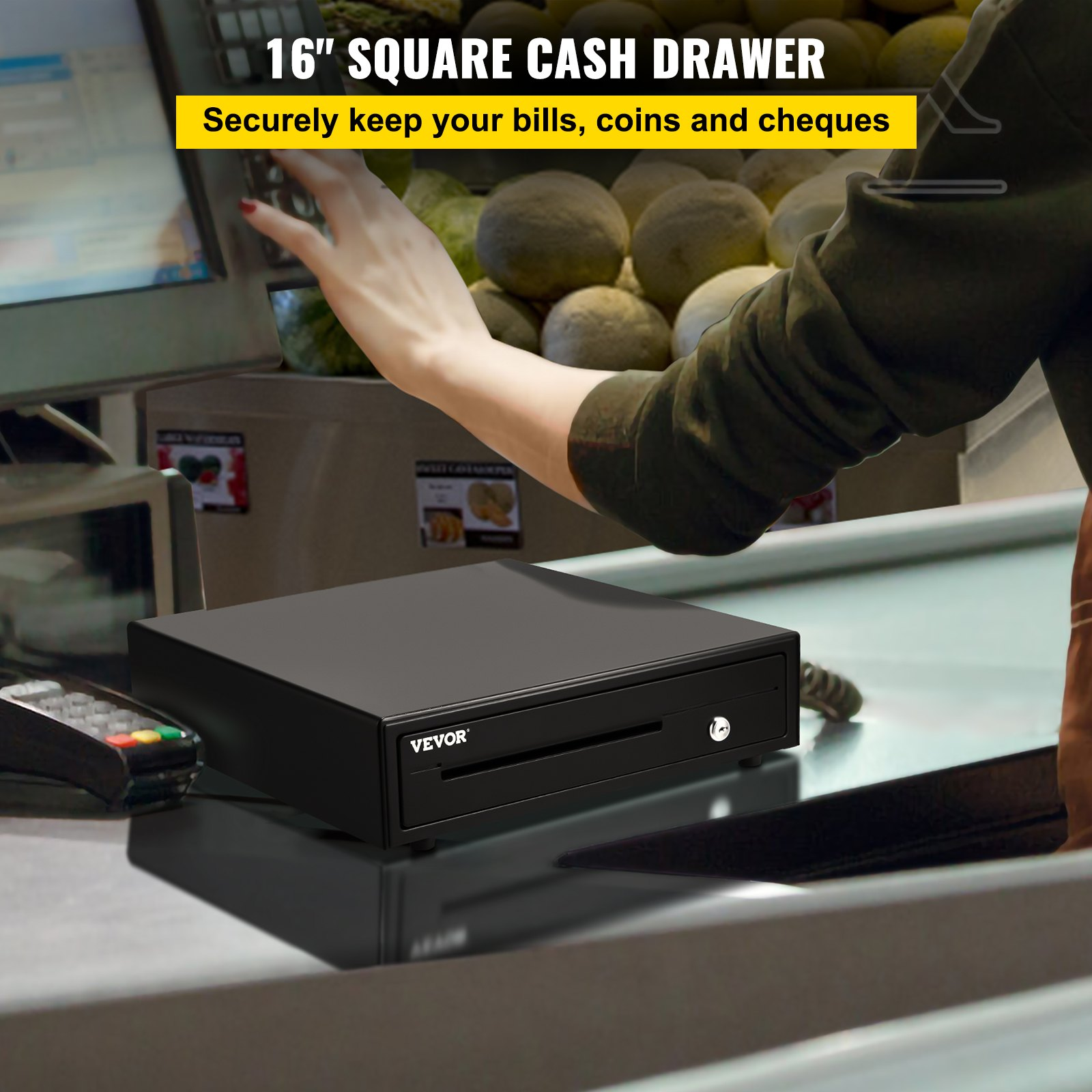 Cash Register Drawer, 16&Prime; 12 V, Restaurant
