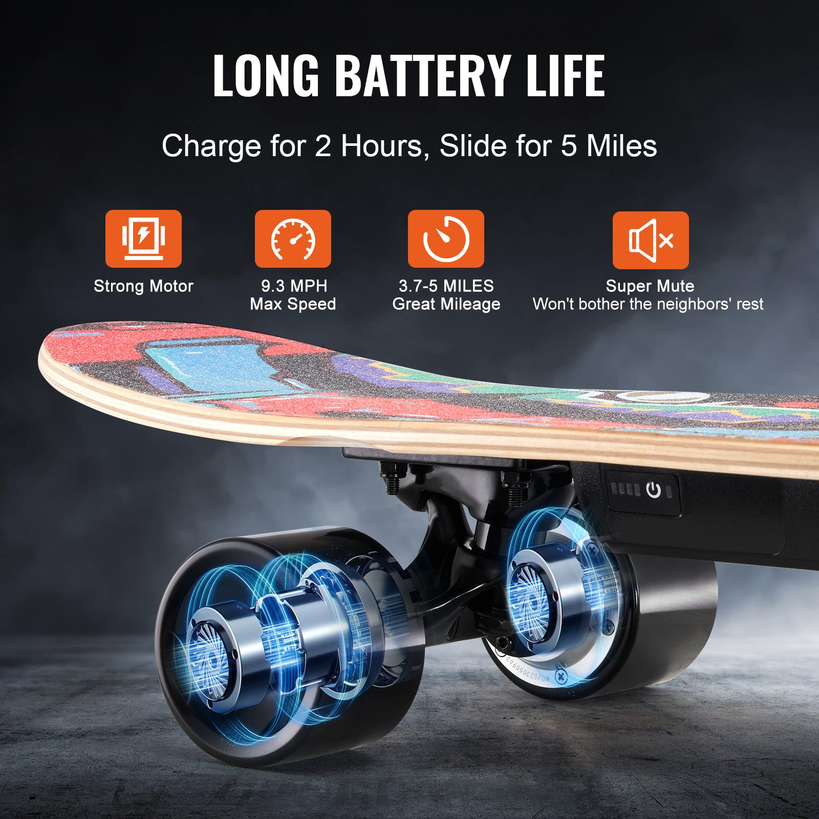 Electric Longboard Skateboard with Control | 5 Miles Range for Adults & Kids - Picture 3 of 11