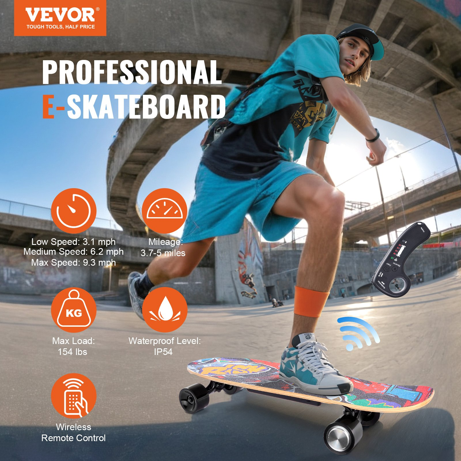 Electric Longboard Skateboard with Control | 5 Miles Range for Adults & Kids - Picture 1 of 11