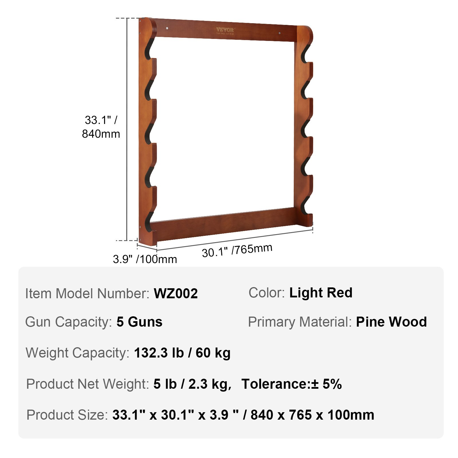 Gun Rack, 132 lb Heavy Duty Wall Storage Display Rifle Rack with Soft Padding