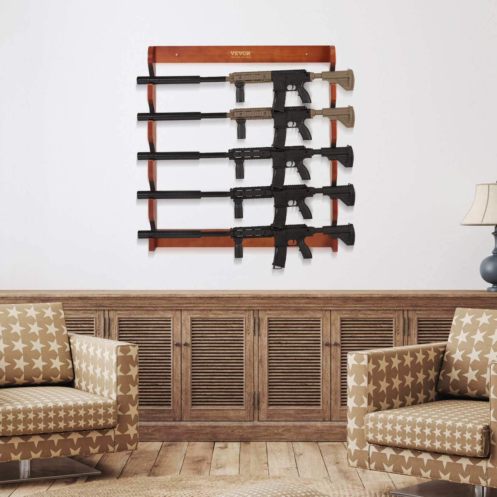 Gun Rack, 132 lb Heavy Duty Wall Storage Display Rifle Rack with Soft Padding