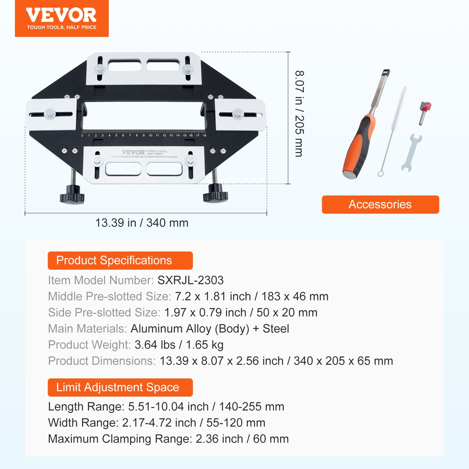 Aluminum Door Hinge Jig Slotting Locator for Hinge & Lock Installation