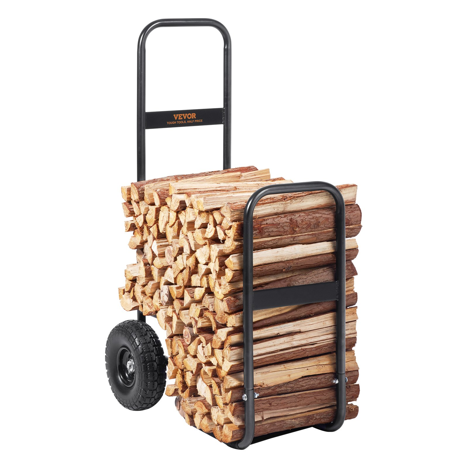 Firewood Log Cart, 250 lbs Capacity, Black