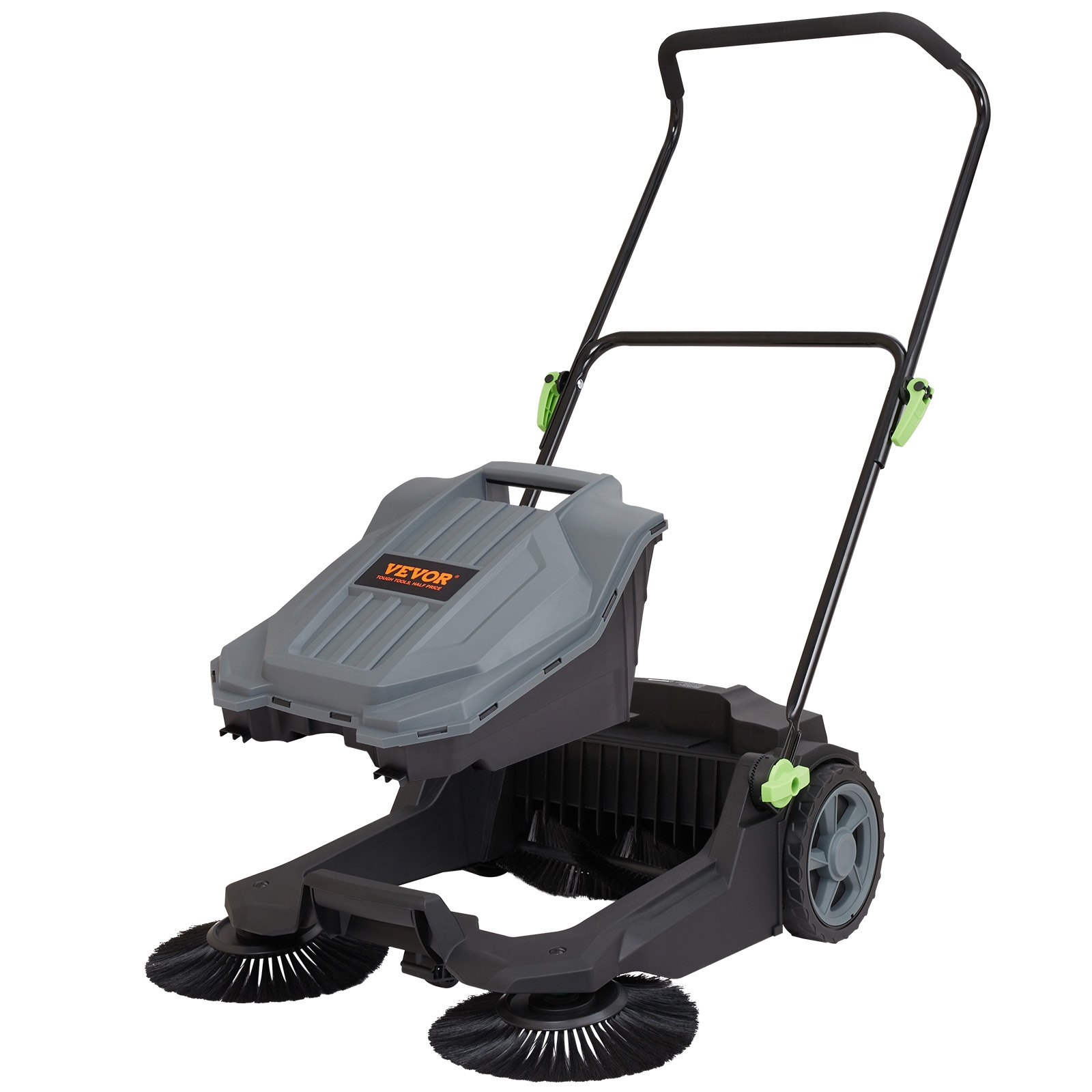 VEVOR Walk-Behind Hand Push Floor Sweeper, 25.6" Wide Manual Sweeper