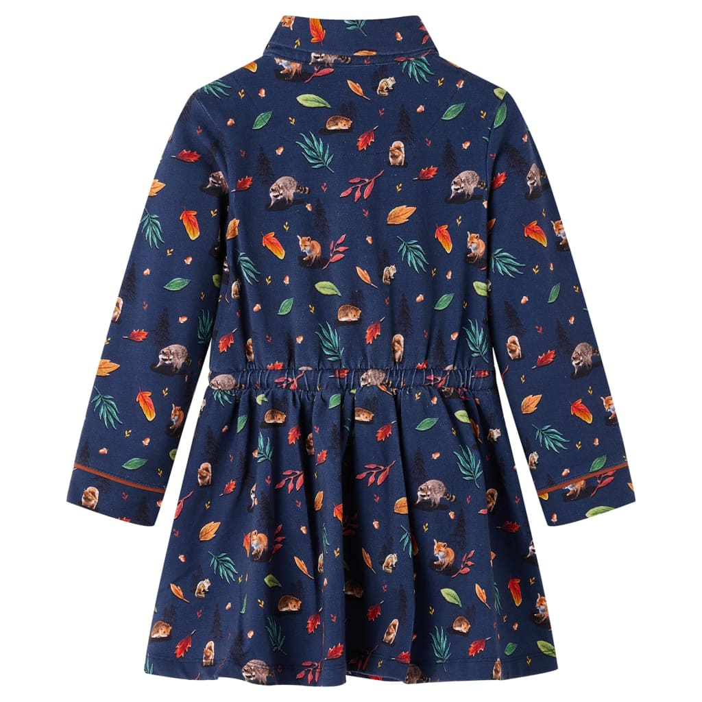 Kids' Dress with Long Sleeves Navy 128 | eBay