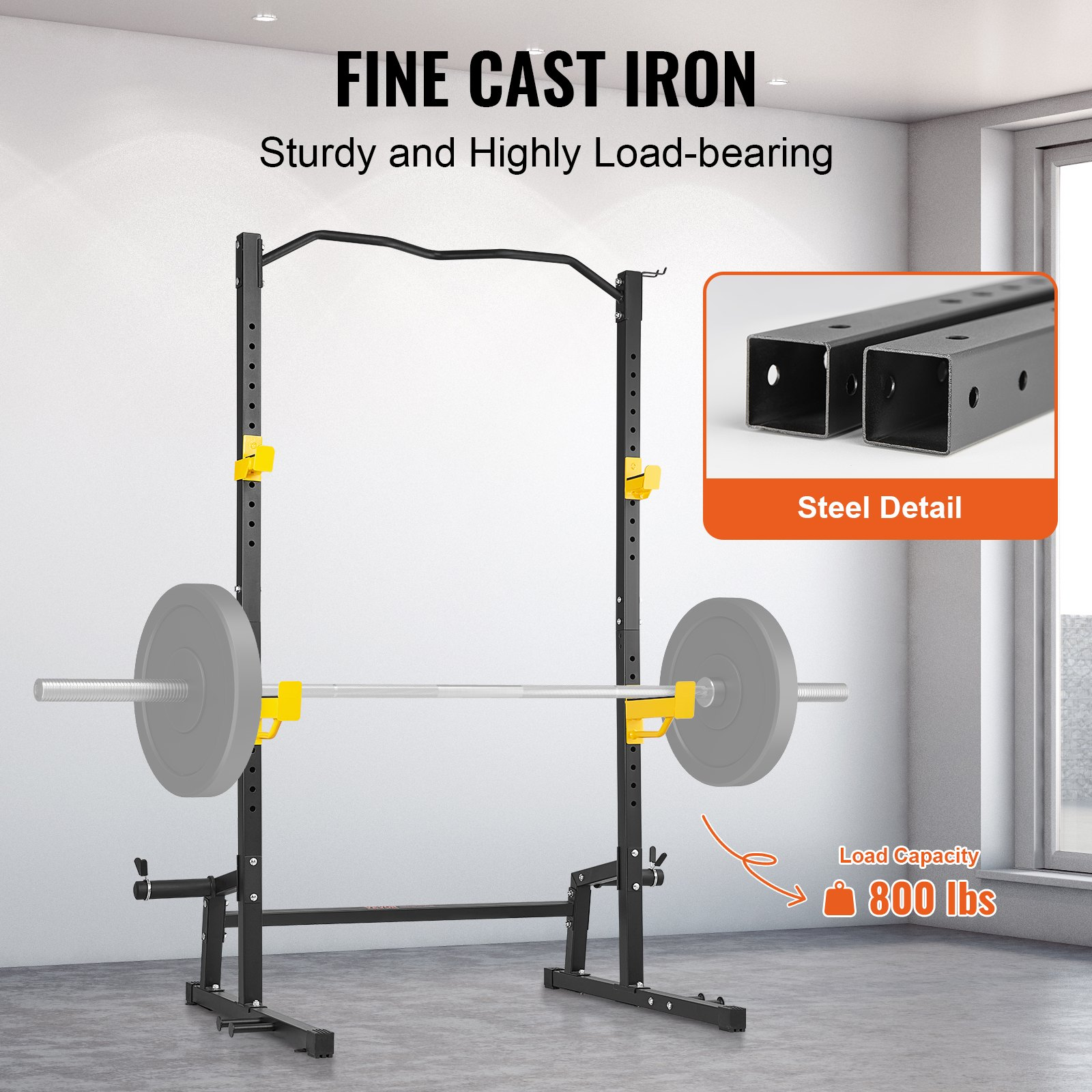 Squat Stand Power Rack, Steel Exercise Squat Stand for Home Gym Equipment