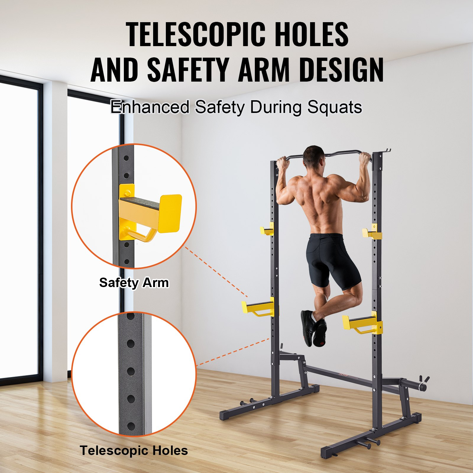 Squat Stand Power Rack, Steel Exercise Squat Stand for Home Gym Equipment