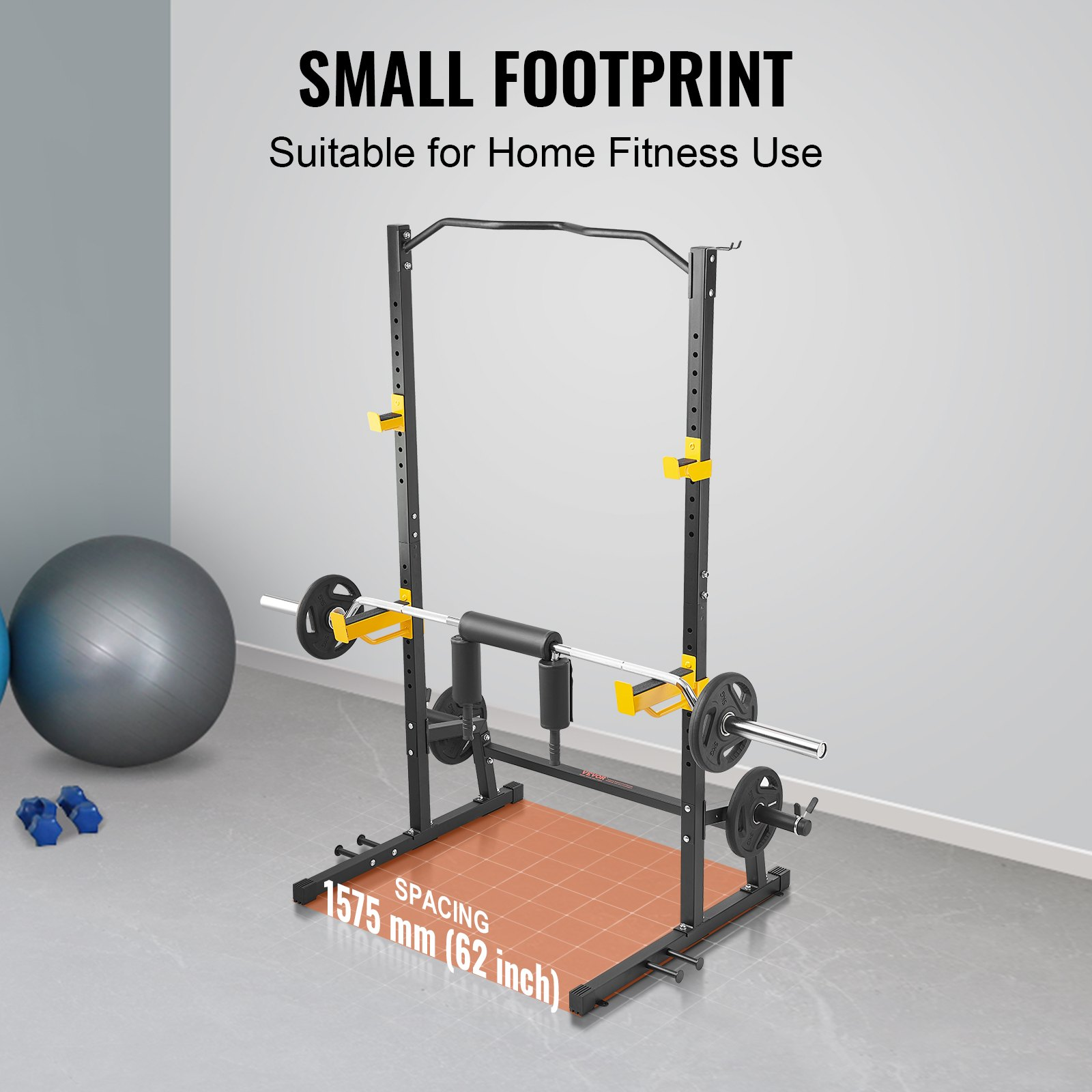 Squat Stand Power Rack, Steel Exercise Squat Stand for Home Gym Equipment