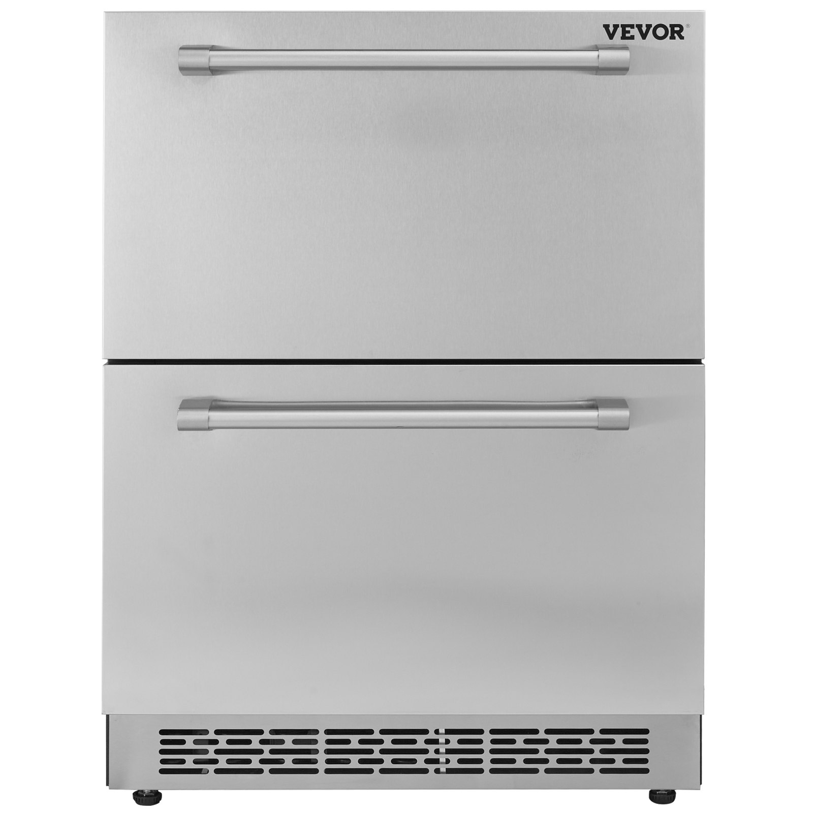 VEVOR 24" Undercounter Refrigerator, 2 Drawer Built-in Beverage Refrigerator wit