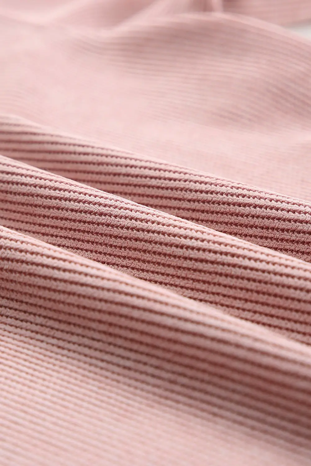 Ribbed Knit Solid Round-Neck Pullover Sweatshirt - view 6